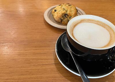 Scone and latte